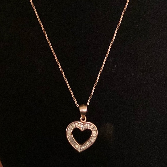 Jewelry - Rose Gold 925 SS Heart Pendant Chain Necklace